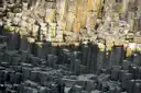 Tall, many-sided basalt columns packed together at the Giant's Causeway