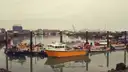 Fishing boats moored in Howth harbour, at the end of the DART line