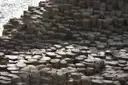 Stacks of six-sided basalt columns at the Giant's Causeway