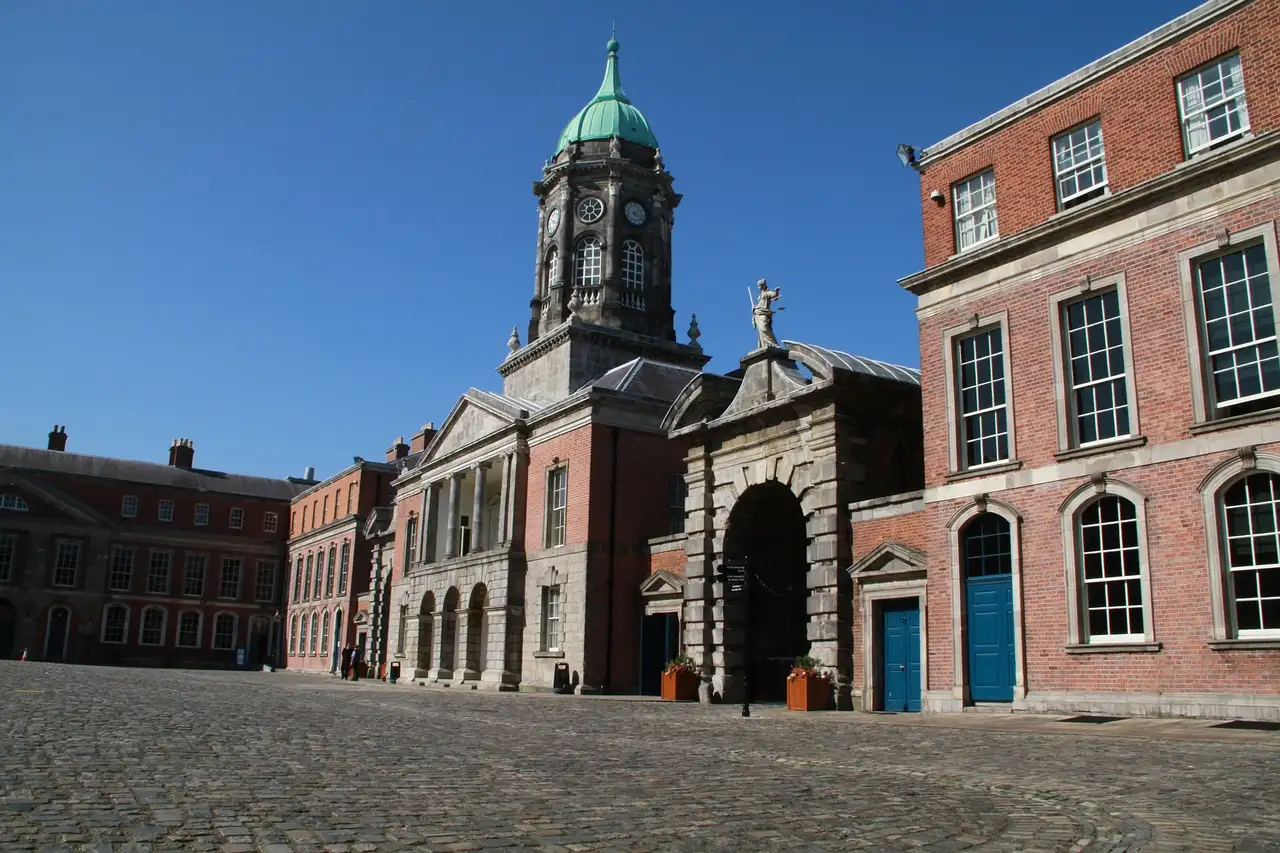 The Upper Yard of Dublin Castle, with the Bedford Tower and red-brick ranges